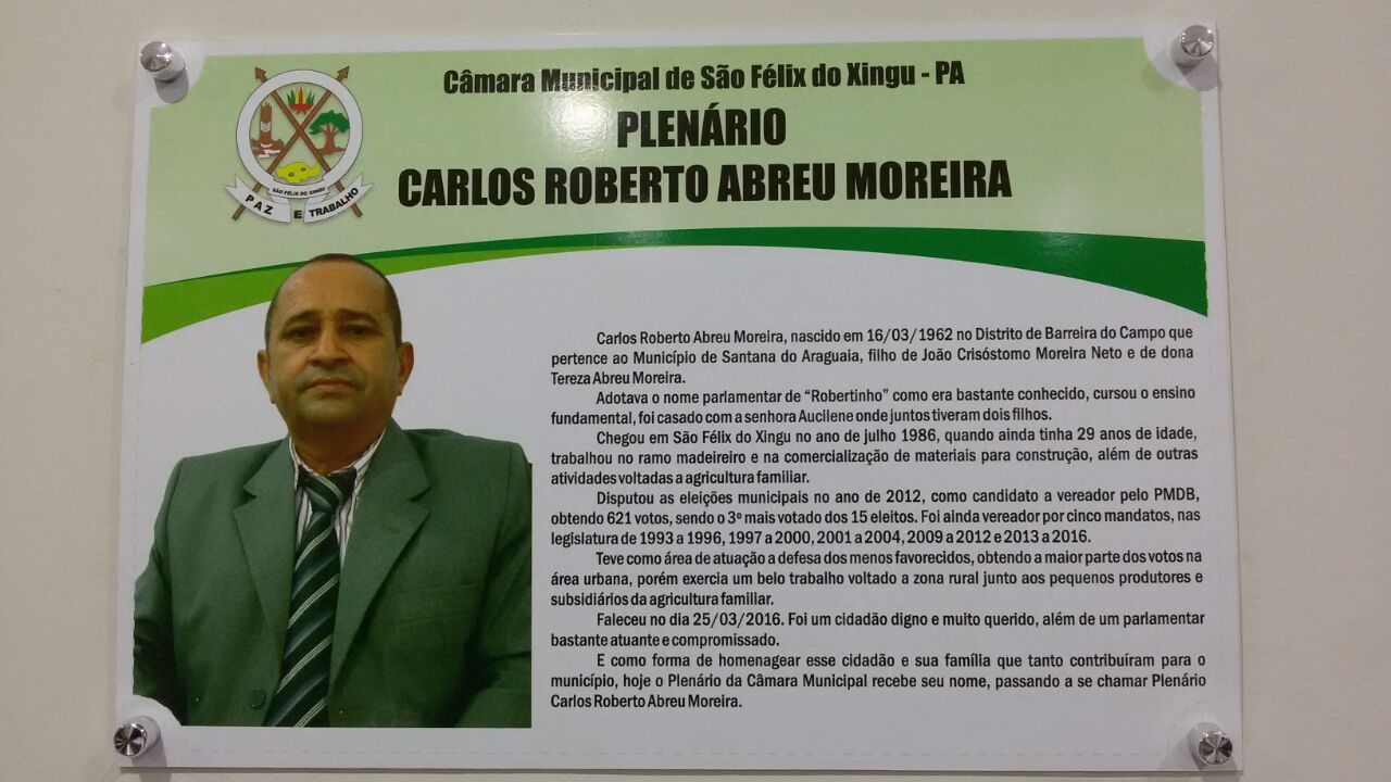 Foto de Ex-vereador Robertinho recebeu homenagem em São Félix do Xingu